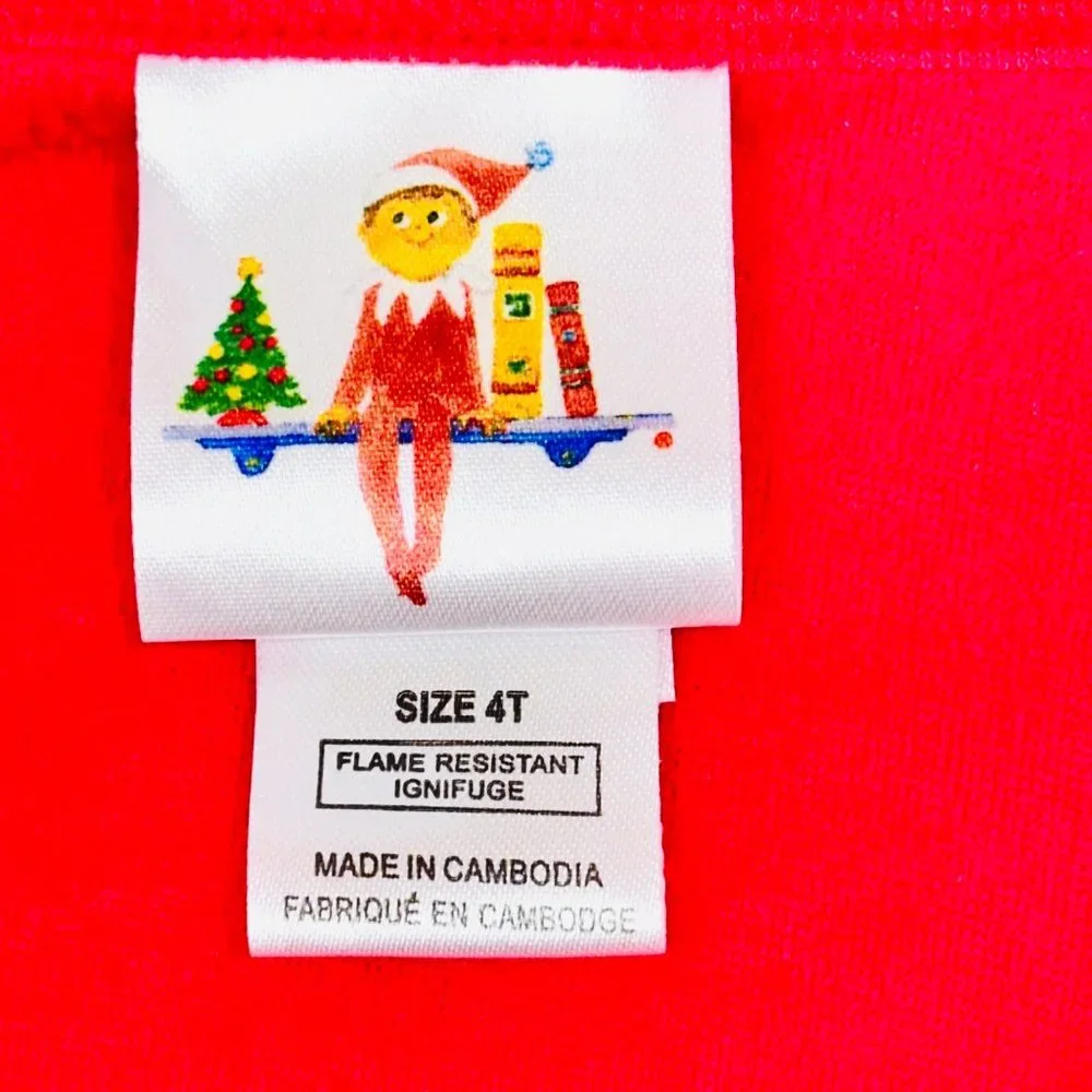 Elf on the Shelf Footed One Piece Pajamas/Holiday Wear - 4T